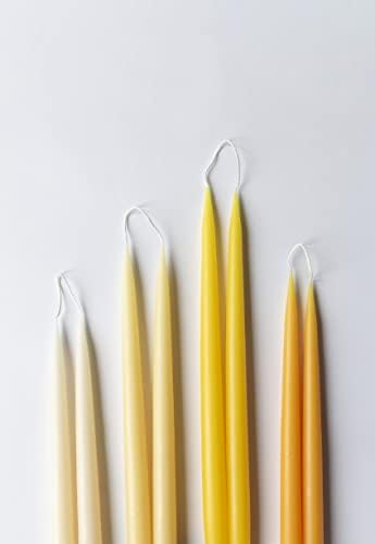 Kunstindustrien® Taper Candles – Set of 4, 13.8" – Made in Denmark, Long Burning Candles 15h, Unscented & Smokeless Candlesticks – Elegant Tall Candles for Weddings Dinners & Home Decor (Lemon Yellow) - Image 5