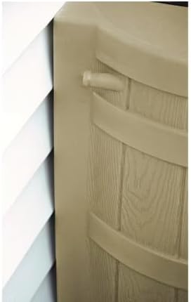 Rain Wizard, 40 Gallon Capacity, Wood Texture Design, Brass Spigot, Flat Top (Khaki)
