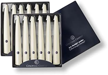 Colonial Candle Unscented Taper Candle, Handipt Collection, Ivory, 6 in, Pack of 12 - Up to 4 Hours Burn by ColonialCandle