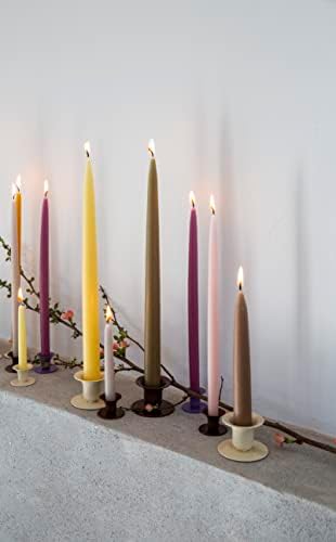 Kunstindustrien® Pink Taper Candles – Set of 4, 13.8" – Made in Denmark, Long Burning Candles 15h, Unscented & Smokeless Candlesticks – Elegant Tall Candles for Weddings, Dinners & Home Decor (Cerise) - Image 5