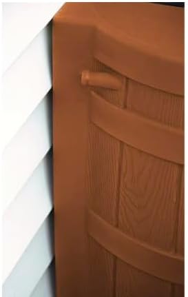 Rain Wizard, 40 Gallon Capacity, Wood Texture Design, Brass Spigot, Flat Top (Chestnut Brown)