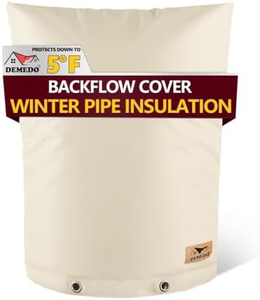 Backflow Preventer Insulation Cover - Water Pipe Insulation Sprinkler Cover for Outside - Insulated Backflow Cover Pouch for Irrigation Back Flow Valve in Winter or Sun Exposure (20" W x 26" H, Sand) by DEMEDO
