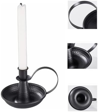 Black Retro Iron Taper Candle Holders for Farmhouse Decor Home,2 pcs - Image 3