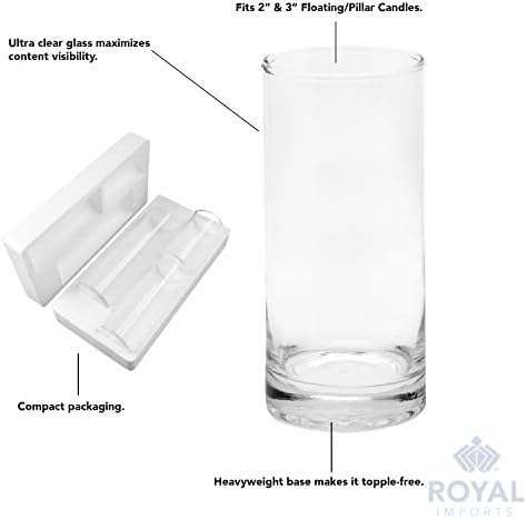 Royal Imports Glass Cylinder Flower Vase Set of 3, 6" / 8” / 11” - Image 4