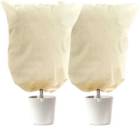 Plant Frost Protection Cover, 2 Pack 32" x 39" Zipper & Drawstring by LCGOD