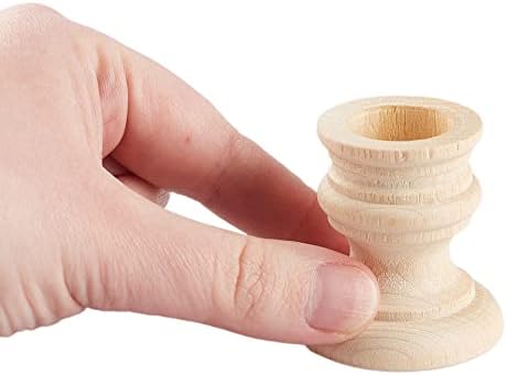 Unfinished Natural Wood Candle Sticks Set by Factory Direct Craft - Set of 12 Wooden Candle Holders for DIY Crafts and Decorating Made in USA (Sizes 2" H) - Image 4