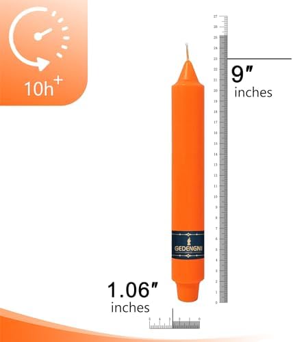 Orange Taper Candles 9 Inch Dripless Candlesticks, Gedengni 4 Pack Unscented Long Taper Candle Sticks for Wedding Centerpieces, Easter Table Mother’s Day Dinner Party Home Decor - Image 6