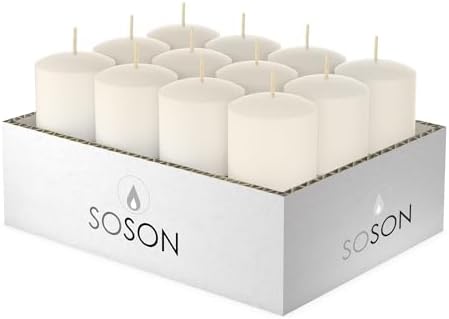 Simply Soson Ivory Votive Candle Set of 24 Bulk Unscented 10Hr Burn by SimplySoson