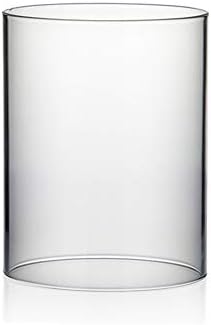 WGVI Hurricane Candle Holder Sleeve, Wide 4.7", Height 6", Clear Glass Cylinder Candleholder, Chimney Tube, Open Ended Candle Shade, 12 Pieces Bulk by WGVInternational-OpusGlassware