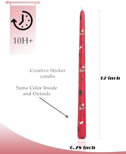 Tall Taper Candles Christmas Long Candlesticks 12 inch red Green Candle for Wedding Advent Home Decor Dinner Christmas，Set of 12,red Green - Image 6