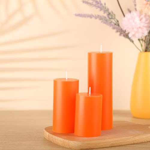 Shihanee 3 Pillar Candle and Holder, S, Orange - Image 2