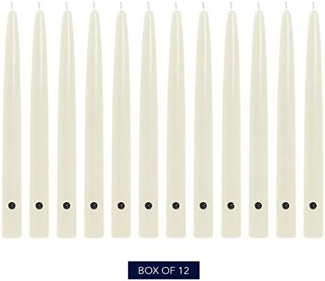 Colonial Candle Unscented Taper Candle, Handipt Collection, Ivory, 10 In, Pack of 12 - Up to 8 Hours Burn - Image 2