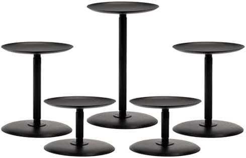 Homemory Fall Halloween Table Decor, Black Metal Candle Holders Set of 5 by Homemory