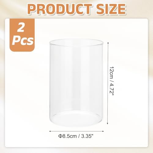 uxcell Hurricane Candle Holder H:4.7" OD:3.4" for Wedding Party Home 2Pcs - Image 2