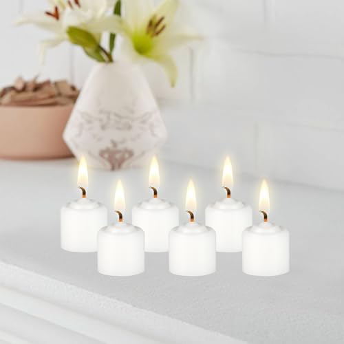 Mega Candles 12 pcs Unscented White Votive Candles, Hand Poured Wax Candle 10 Hours 1.38 Inch x 1.5 Inch, Home Décor, Wedding Receptions, Centerpieces, Occasions, Events, Festivities, Meditations - Image 5