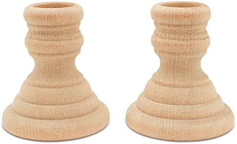 Unfinished Wood Country Candle Cups, 2-5/8 inch with 7/8 inch Taper Candle Hole, Set of 12, by Woodpeckers by Woodpeckers