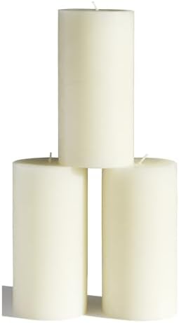 CANDWAX Large Pillar Candles 3x6 Inch – Set of 3 Unscented Dripless Ivory Candles, Rustic Style for Weddings, Home Interior, Events by CANDWAX