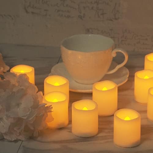 Battery Operated Flameless LED Votive Candles Warm White Light 24 PCS - Image 4