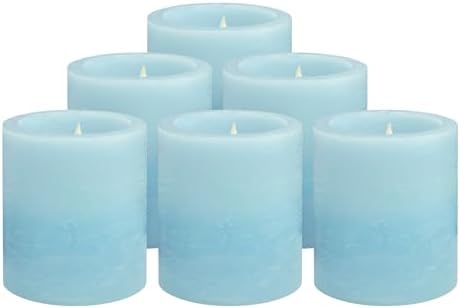 FURORA LIGHTING Blue Marble Real Wax Votive LED Candles, 6-Pack by FuroraLIGHTING