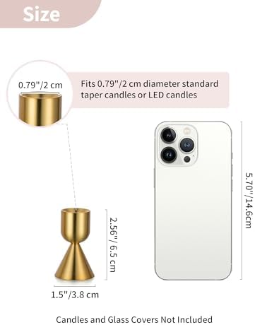 NUPTIO Taper Candle Holders Gold: Small Solid Aluminum Candlstick Holders - Image 5