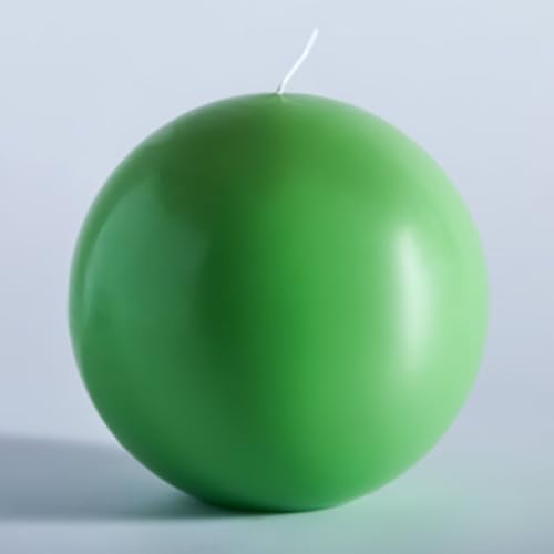 MOZEAL Hand-Poured, 6 Inch Green Large Round Ball Candles - Elegant Green Round Pillar Candles, Dripless, Unscented, Smokeless, Ideal for Spring Celebrations. by MOZEAL