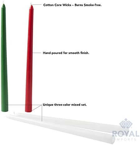 Royal Imports Unscented Taper Candles 12" Christmas 9HR Burn Time Set of 12 - Image 4