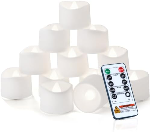 Homemory 12-Pack Remote Flameless LED Battery Tea Light Candles, 400+Hrs by Homemory