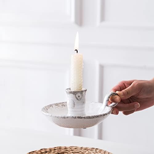 Candle Holder Ceramic Candlestick Holder, Candlelight Stand for Spell Candles, Taper Candles, and Incense, Halloween Christmas Dining Room Home Decoration Display - Image 6