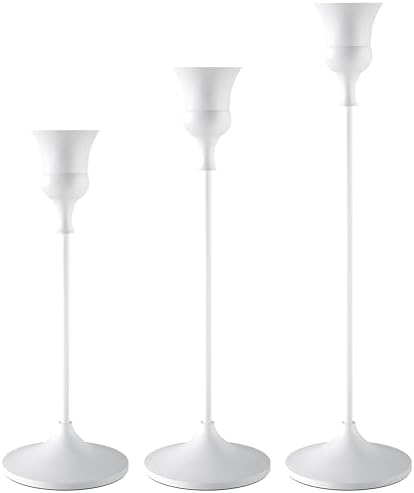 Showin Candlestick Holders White, 3 Packs Taper Candle Holder for Candlesticks, Candle Sticks Holder Decor for Home Decor by Showin