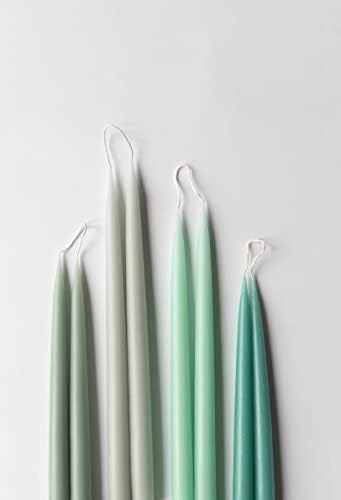 Kunstindustrien® Taper Candles – Set of 4, 13.8" – Made in Denmark, Long Burning Candles 15h, Unscented & Smokeless Candlesticks – Elegant Tall Candles for Weddings, Dinners & Home Decor (Olive) - Image 6