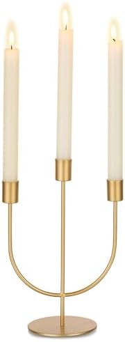 Sziqiqi Gold Candelabra Candle Holders, 3 Arm Candelabra Table Centerpiece by SZIQIQI