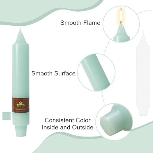 Mint Green Short Taper Candle 7 Inch Candlesticks Unscented Dripless Tapered Candle Set for Home Decor Wedding Party Dinner Candles - Image 3