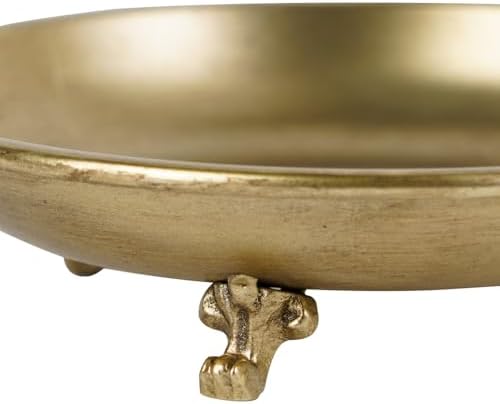 NIKKY HOME 8" Vintage Gold Pillar Candle Holder Tray with Bird Accent - Image 5