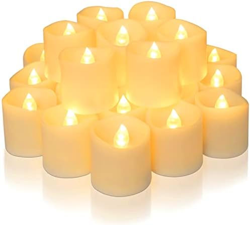Homemory 6H Timer Ivory Flameless LED Votive Tealights, 24 Pack by Homemory