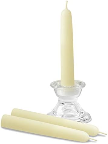 Hyoola 5" Beeswax Taper Candles 12 Pack - Handmade, All Natural, 100% Pure Unscented Bee Wax Candle - Tall, Decorative, White 5 Hour Burn Time - Image 4