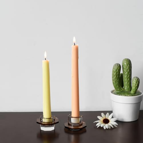 Kitcom Taper Candle Holders Pack of 2, Small Cute Candle Holders for Table Centerpiece, Home Decor and Party, Brown - Image 4