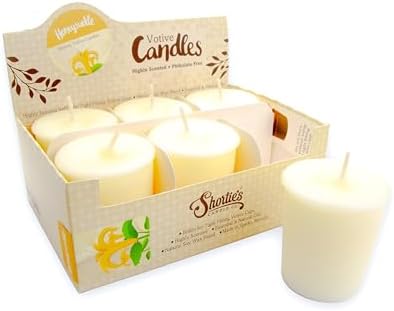 Pure Honeysuckle Soy Votive Candles - Scented with Essential & Natural Oils - 6 White Natural Votive Candle Refills - Flower & Floral Collection by ShortiesCandleCompany
