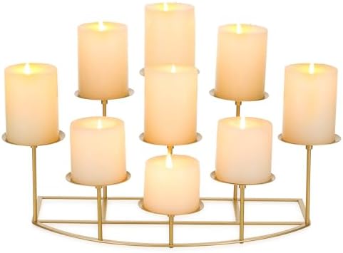 Candeldo Candle Holder for Inside Fireplace, Gold Metal Candelabra by CANDELDO
