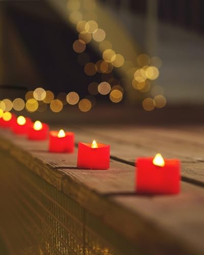 Homemory 50-Pack Red Flameless Battery Tea Light Candles, 200+ Hours - Image 4