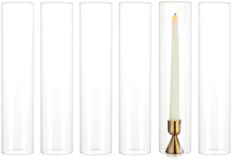 NUPTIO Hurricane Candle Holder for Candlestick: Clear Glass Cylinder Cover by Nuptio