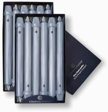 Colonial Candle Unscented Taper Candle, Classic Collection, Wedgewood, 10 in, Pack of 12 - Up to 8 Hours Burn by ColonialCandle