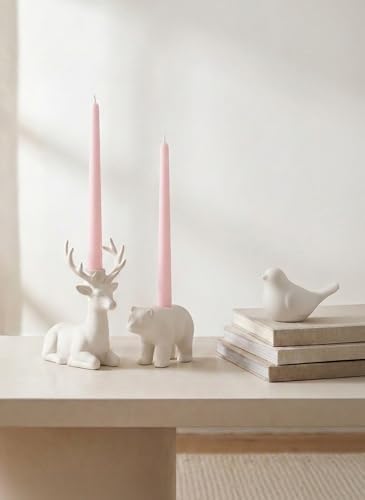 6 PK 10" Classic Taper Candles, Pale Pink, 7-8 Hours Long Burning, Unscented Tall Candlesticks - Image 3