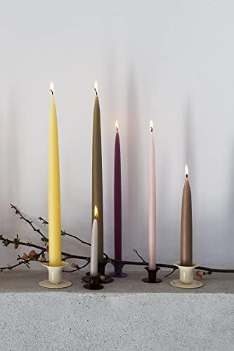Kunstindustrien® Taper Candles – Set of 4, 13.8" – Made in Denmark, Long Burning Candles 15h, Unscented & Smokeless Candlesticks, Elegant Tall Candles for Weddings Dinners & Home Decor (Charcoal Grey) - Image 2