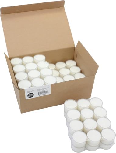 Stonebriar Tea Light Candles — 8 Hour Burn Time, Unscented Long-Lasting Clear Cup Candles for Home Décor & Special Occasions, Pack of 192, White - Image 6