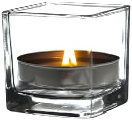 WGV 2 Inch Tea Light Votive Candle Holder, Clear, Square Cube 2”x2”, Small Tiny, Home Décor, Table Top, 1 Pc by WGVInternational-OpusGlassware