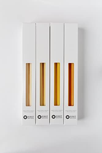 Kunstindustrien® Taper Candles – Set of 4, 13.8" – Made in Denmark, Long Burning Candles 15h, Unscented & Smokeless Candlesticks – Elegant Tall Candles for Weddings, Dinners & Home Decor (Honey) - Image 5
