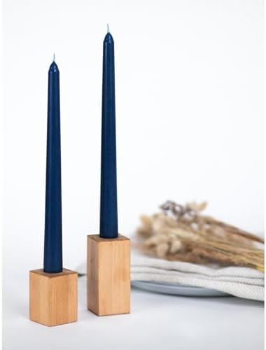 CANDWAX 12 inch Tapered Candles Set of 12 - Dripless and Smokeless Candle Sticks - Dark Blue Candle - Image 6