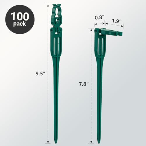 100 PCS Christmas Light Stakes, 9.5 Inch Tall Yard Stakes, Green - Image 7