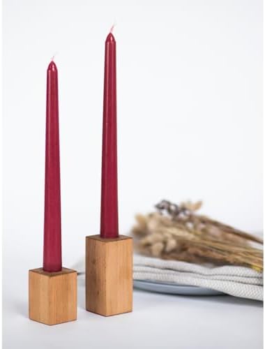 CANDWAX 8 inch Bordeaux Taper Candles Set of 12 - Unscented Smokeless Dripless Tall Candlesticks - Ideal for Home Decor, Thanksgiving or as Christmas Candles - Tapered Christmas Candle Sticks - Image 6