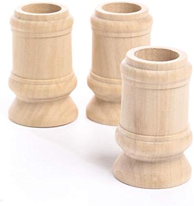 Unfinished Natural Wood Candle Cups Set by Factory Direct Craft - Set of 9 Wooden Candle Holders for DIY Crafts and Decorating Made in USA (Sizes 2-1/2" H) - Image 4